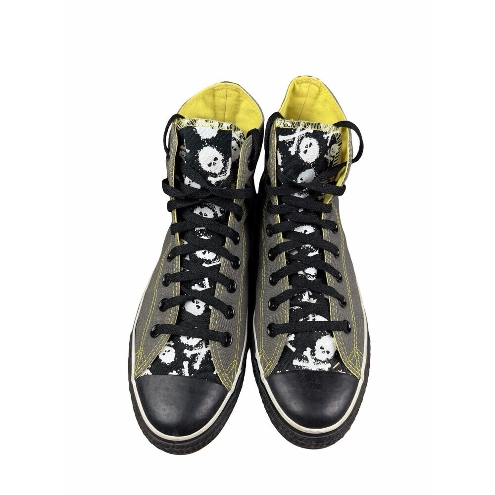 Converse Chuck Taylor All Star Hi Skulls Gray Yellow Mens 8.5 Womens 10.5 Rare